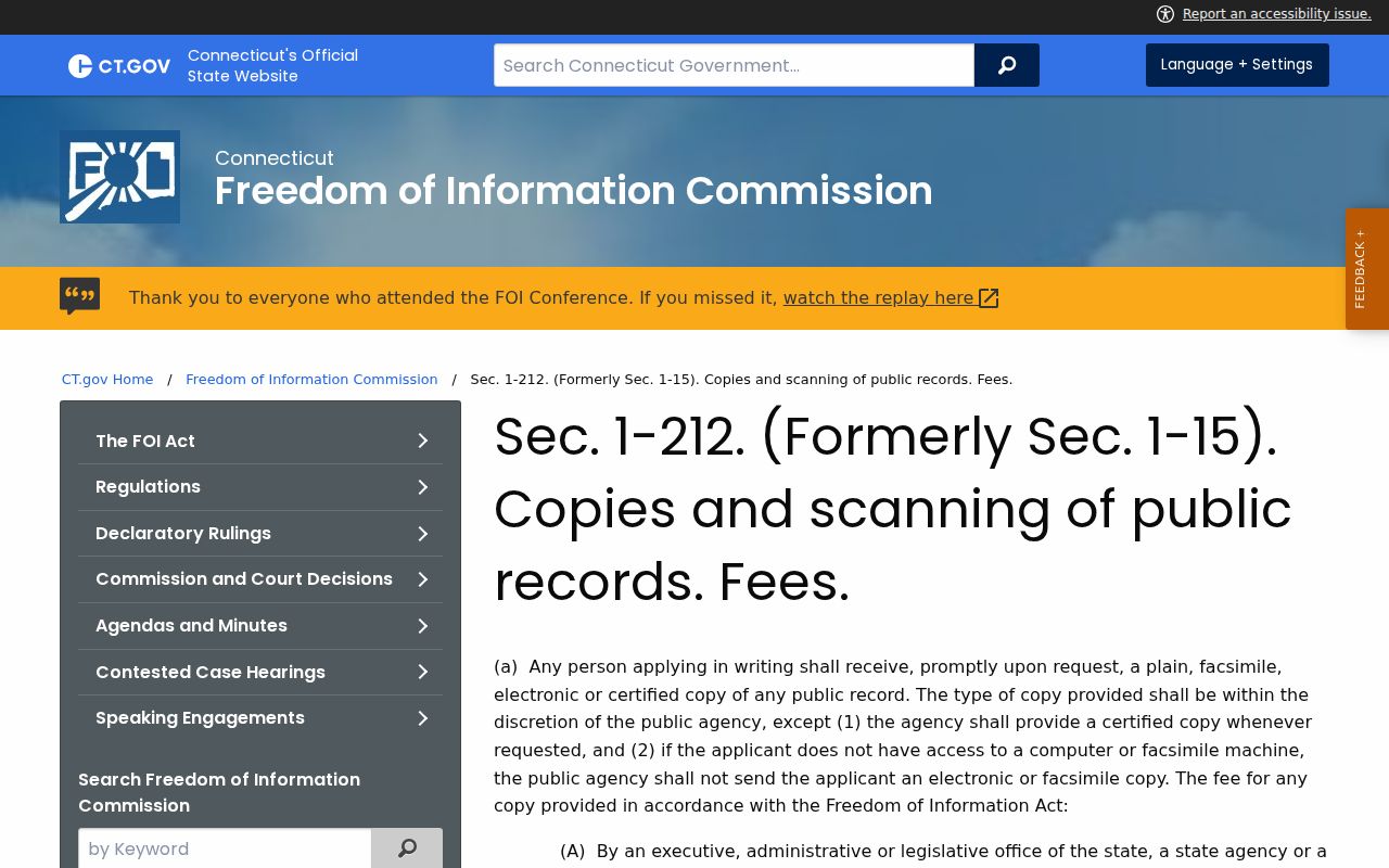 Meriden County Superior Court Clerk Connecticut public record copy fees