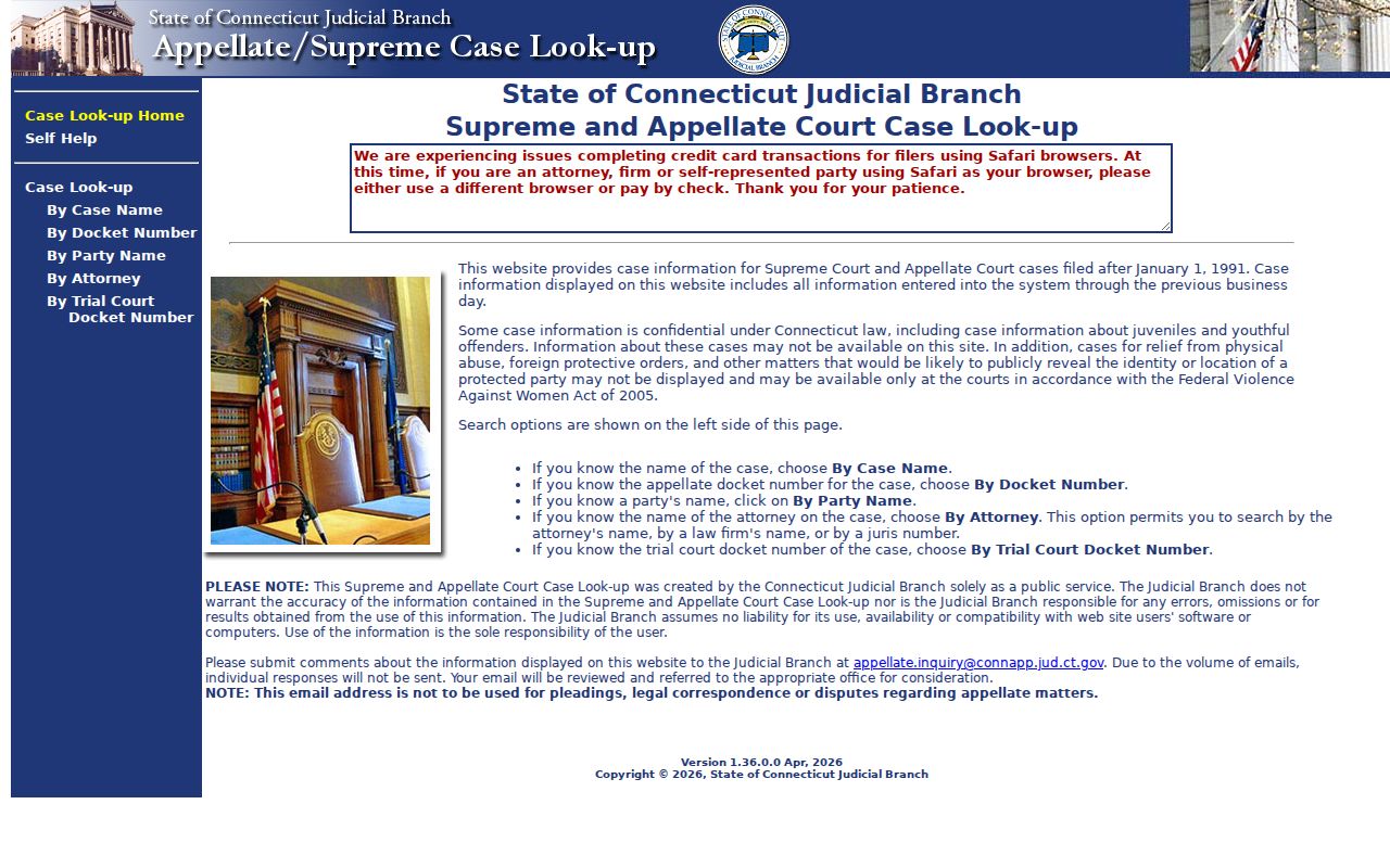 Meriden County court dockets appellate case lookup