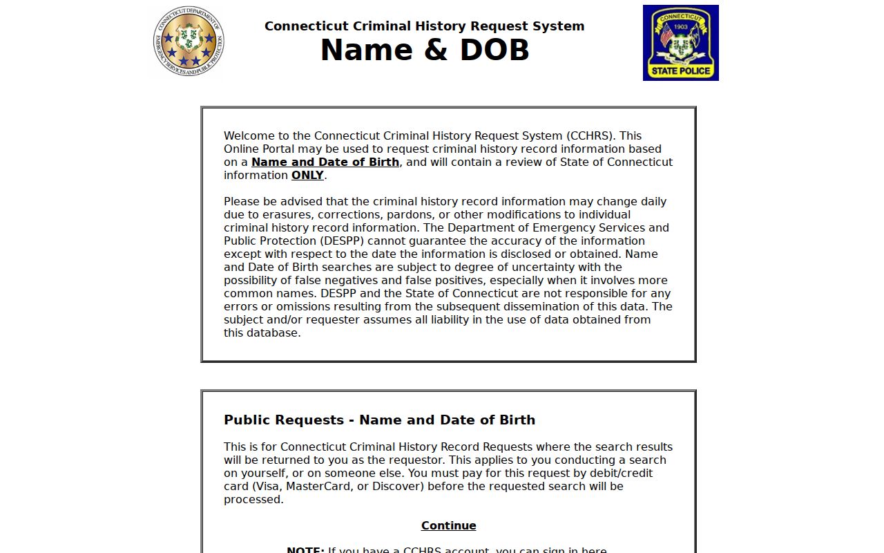 Meriden County criminal court records Connecticut criminal history portal