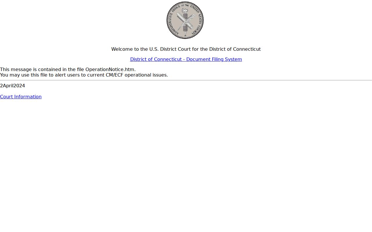 Meriden County Superior Court records contrasted with federal CM ECF access