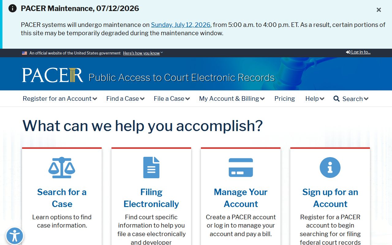 Meriden County Superior Court records and PACER federal case access distinction