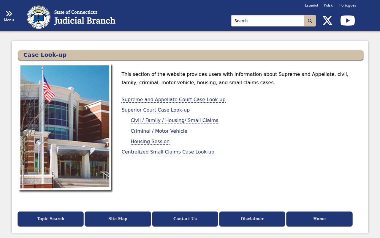 Meriden County court records Judicial Branch case lookup gateway
